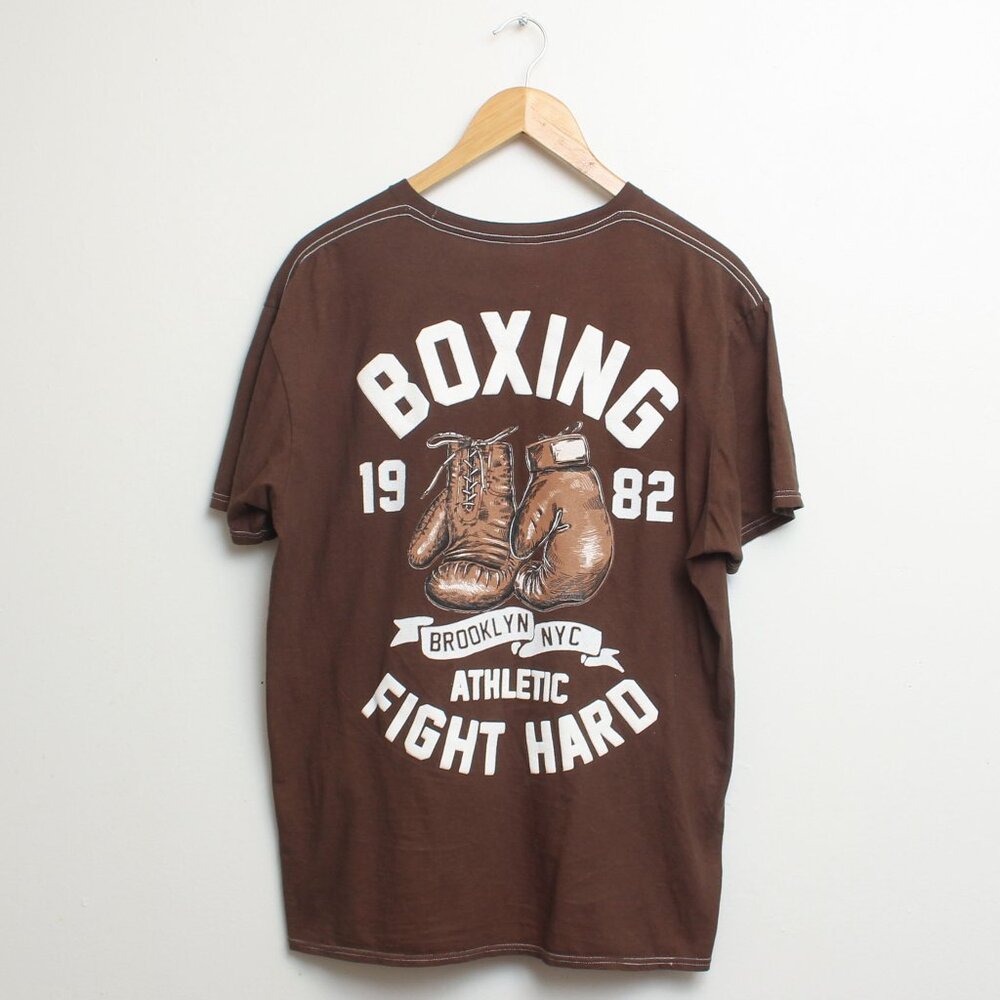 Call Your Mother Boxing Champs Shirt Mens Large Brown Brooklyn NYC